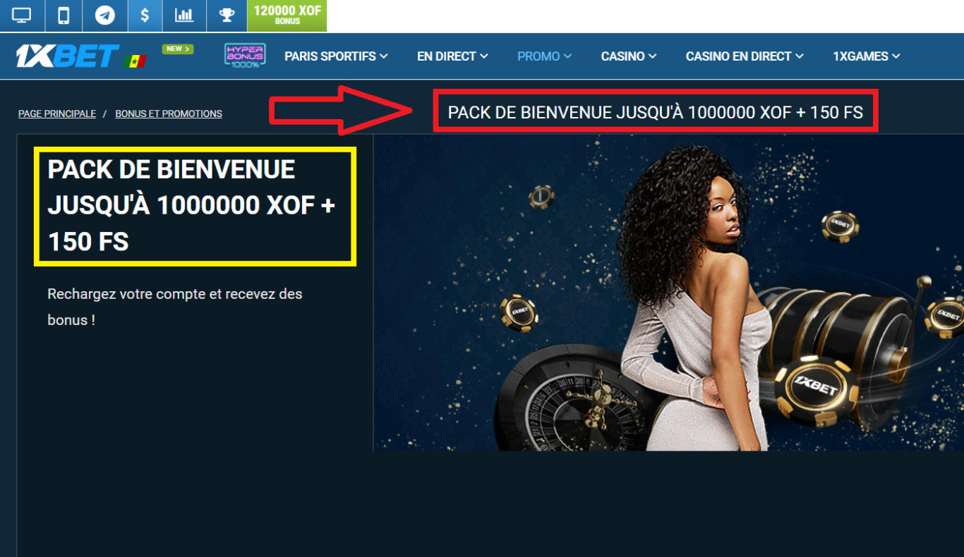 Comment utiliser le bonus à la société 1xBet